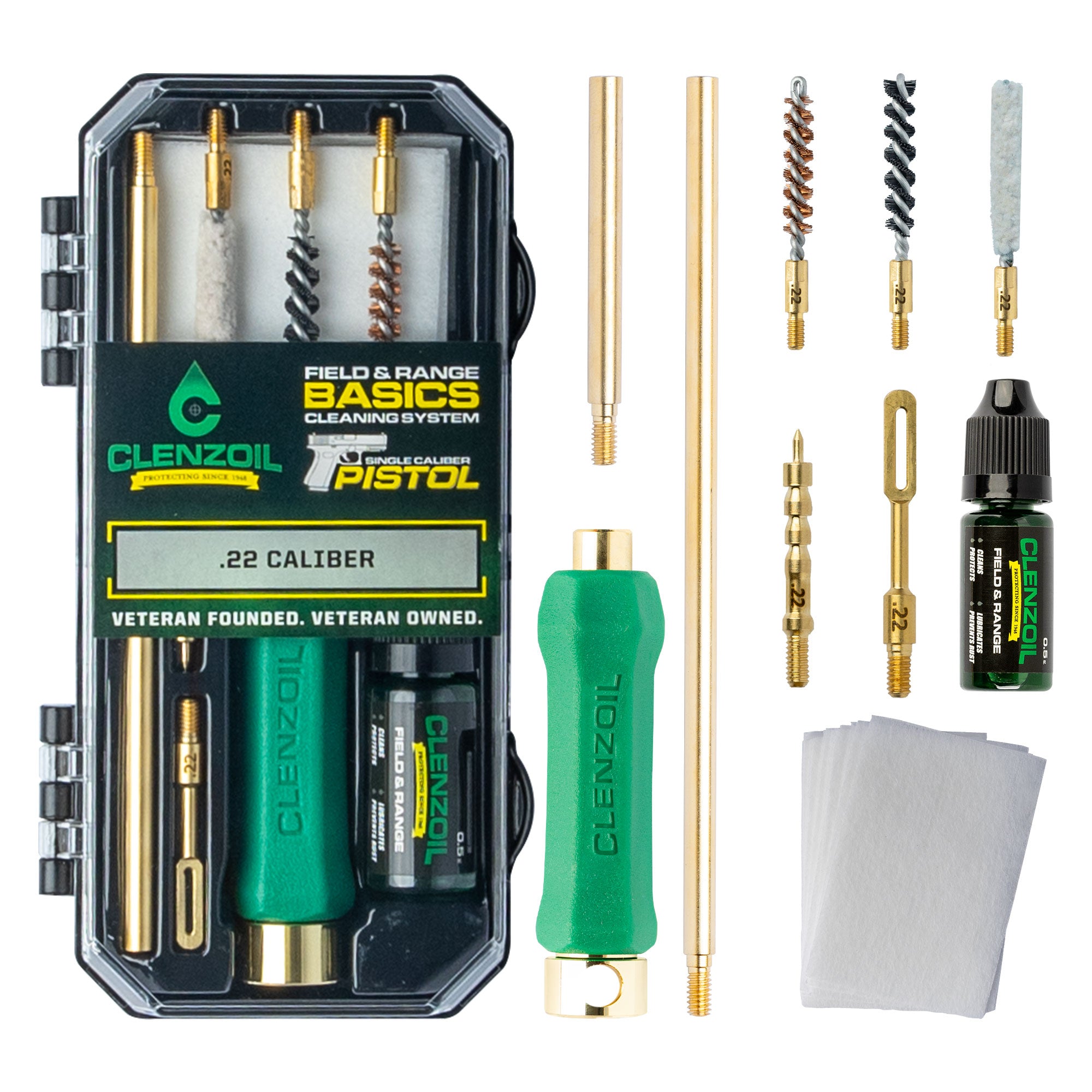 Clenzoil Pistol Cleaning Kit – Pistol Basics – Compatible with .22 Caliber