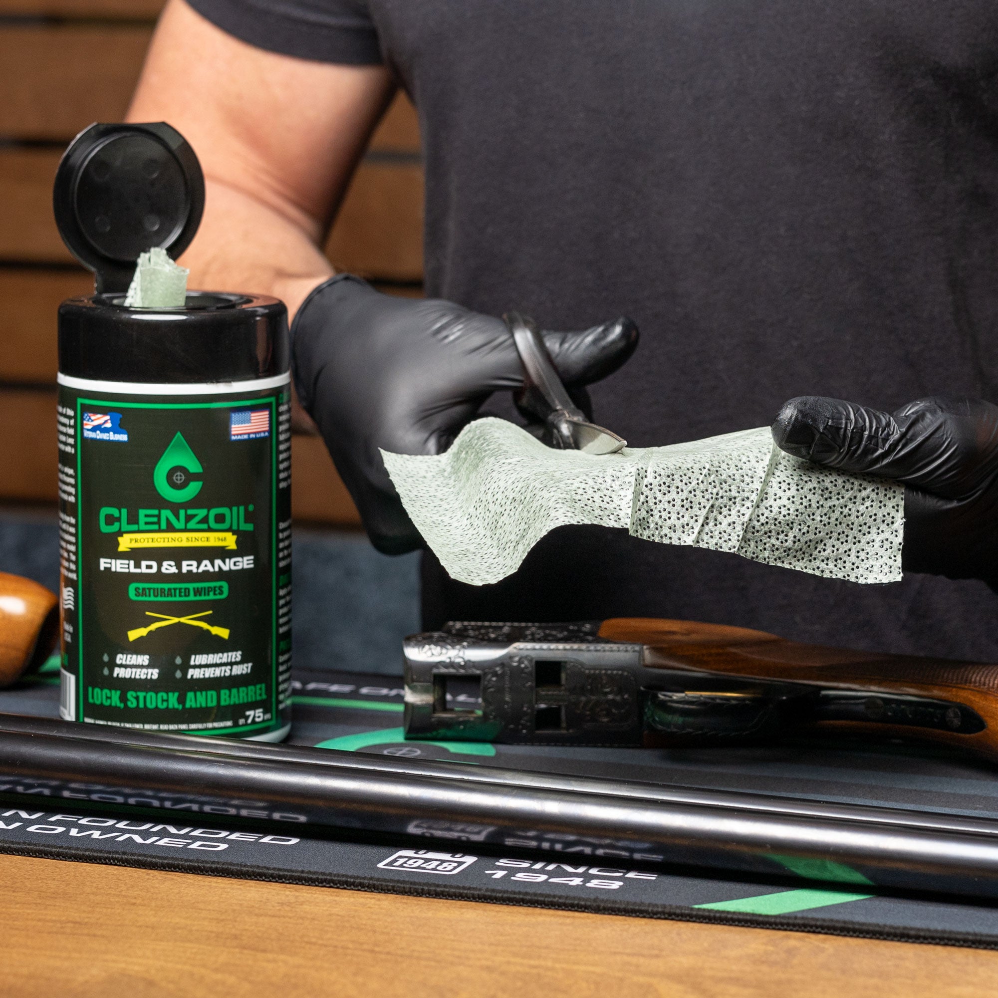 Clenzoil CLP - Field & Range – Pre-Saturated Gun Cleaning Wipes - 75 Count
