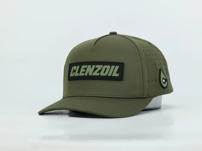 Clenzoil Dropline Performance Snapback in Olive Drab — front view