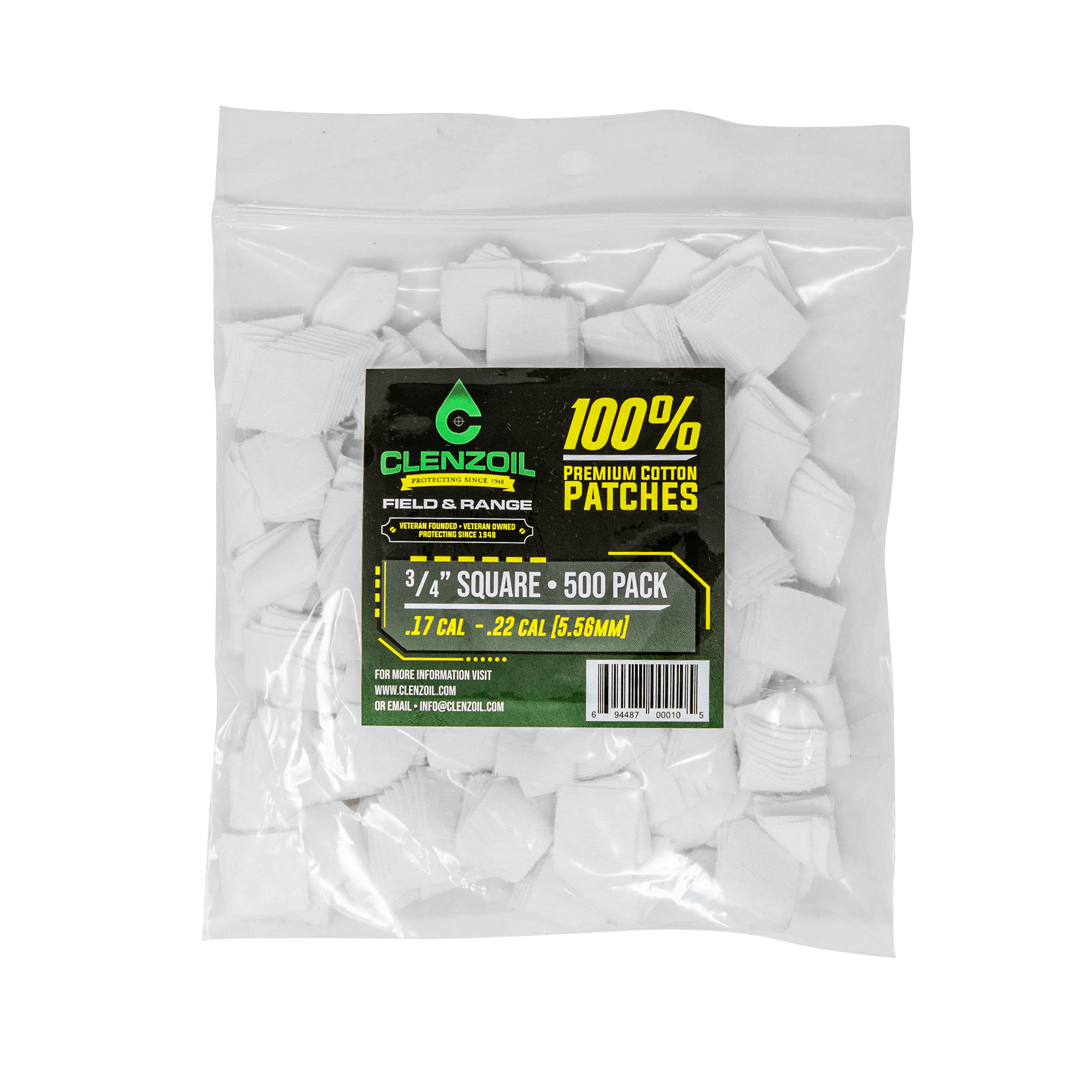 Premium Cotton Gun Cleaning Patches - Clenzoil Unlimited