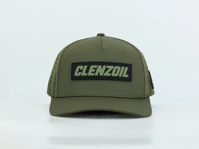 Clenzoil Dropline Performance Snapback in Olive Drab — front view